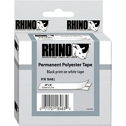Dymo Rhino Py Lbl 9mm Blk/Wht