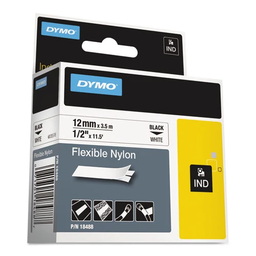 Dymo Blk on Wht 12mm Tape Nyl