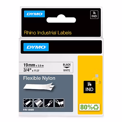 Dymo Rhino Ny Lbl 19mm Blk/Wht