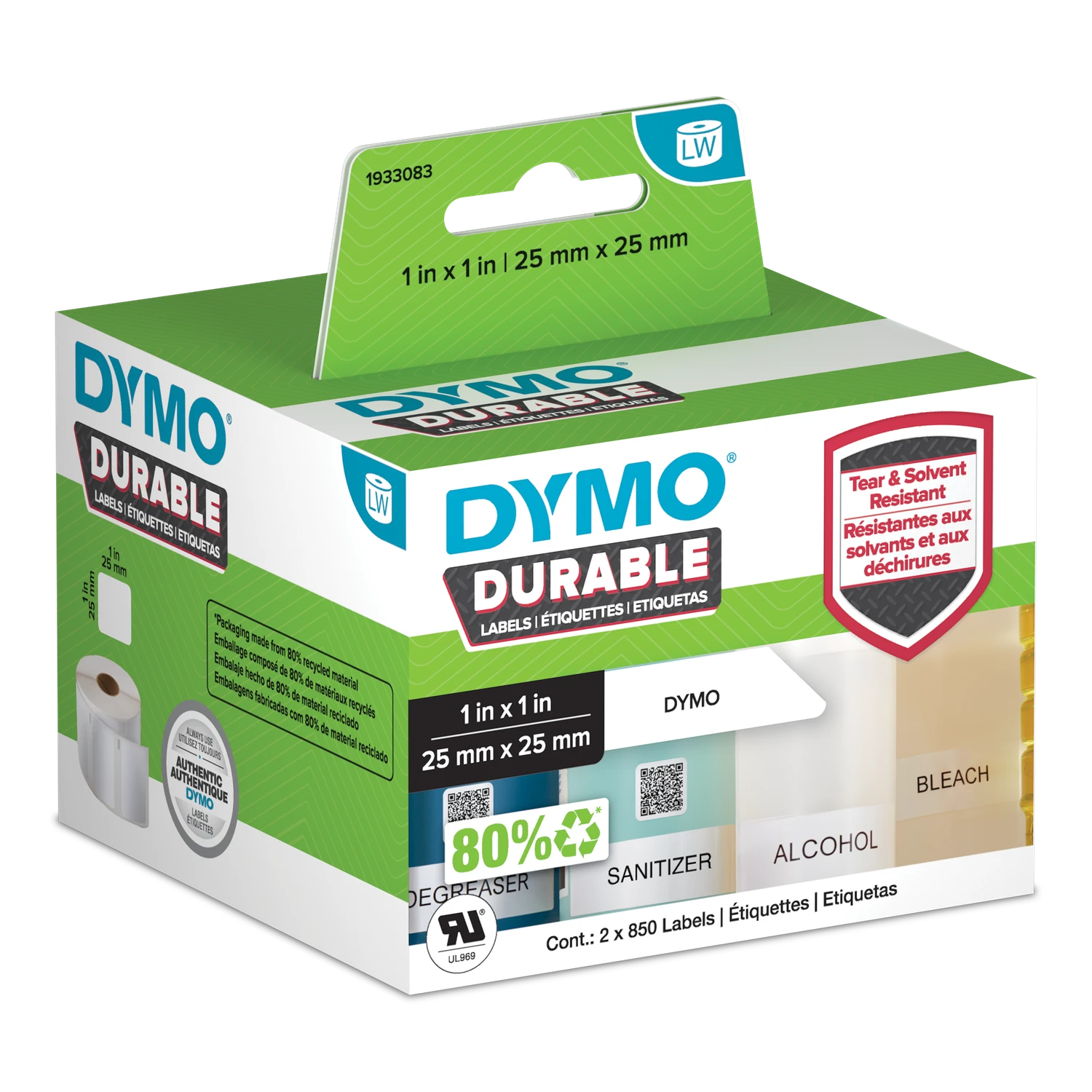 DY LW Dur MP Label 25x25mm