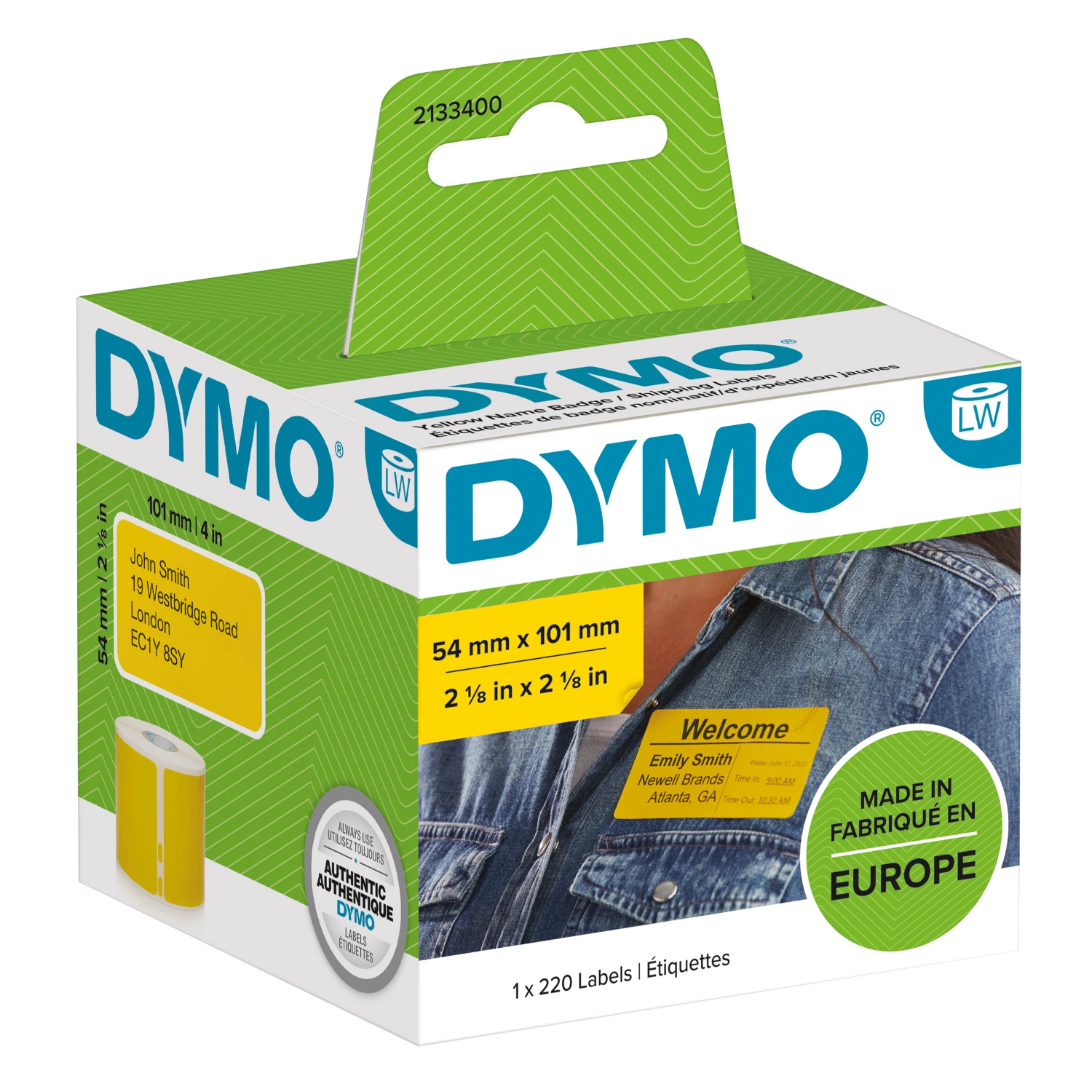 Dymo LW Ship Lbl 54x101mm Ylw