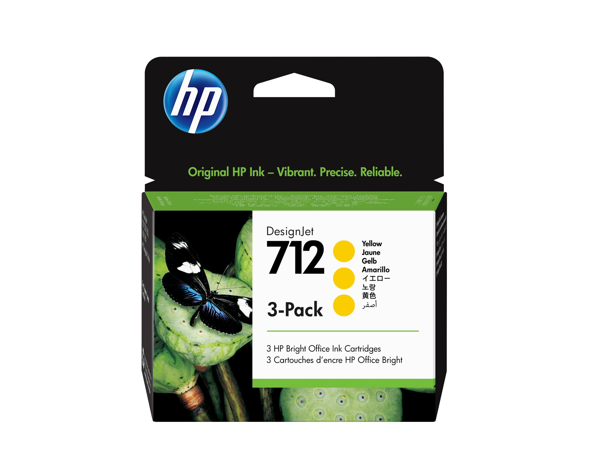 HP 712 3-Pack 29-ml Yellow
