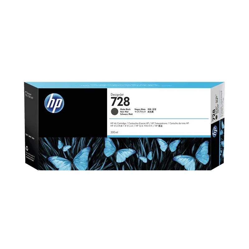HP 728B 300ml Matte Black Ink Cartridge