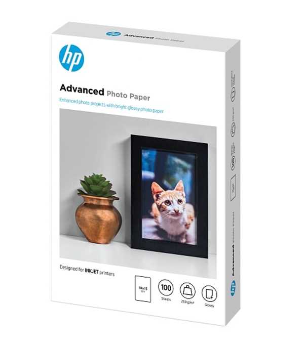 HP Advanced 10x15cm Glossy 250gsm Photo Paper - 100 Sheets