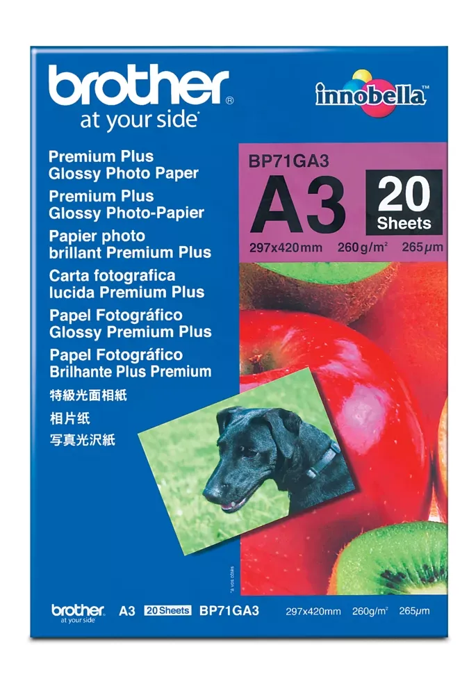 Brother BP71GA3 A3 Premium Glossy Photo Paper 260GSM 20 Sheets