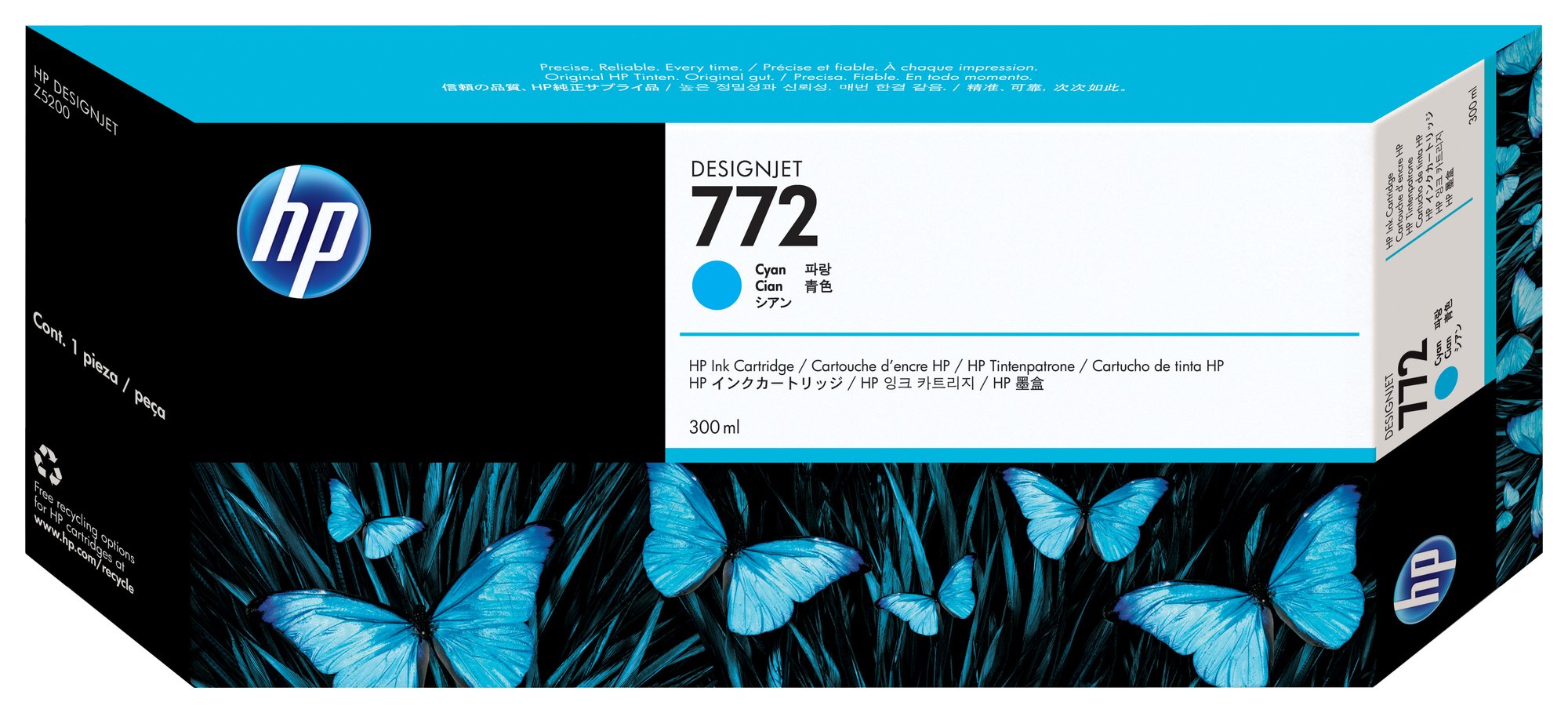 HP 772 300ml Cyan Ink Cartridge