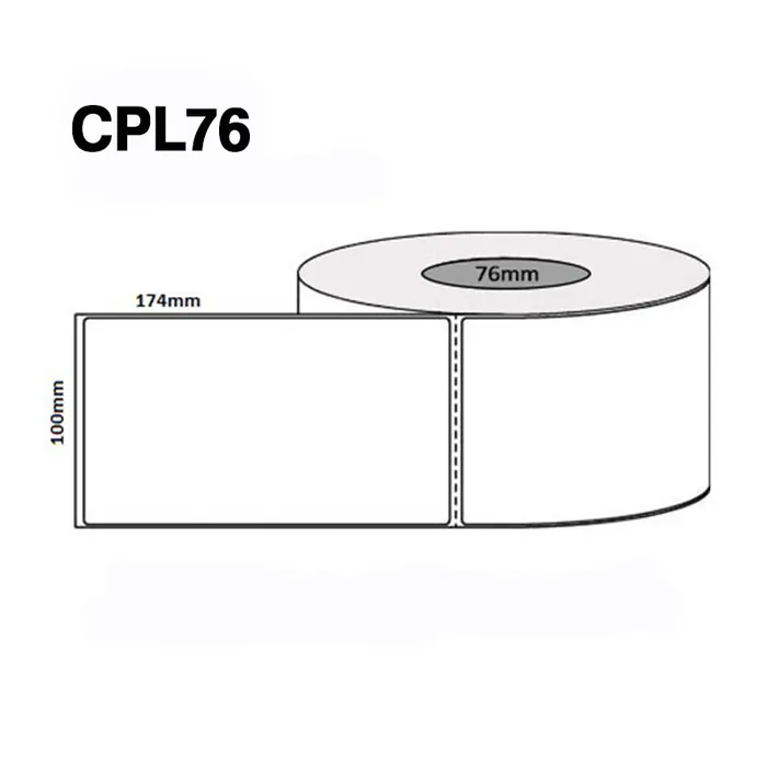 100 X 174MM LABELS ON 76MM CORE