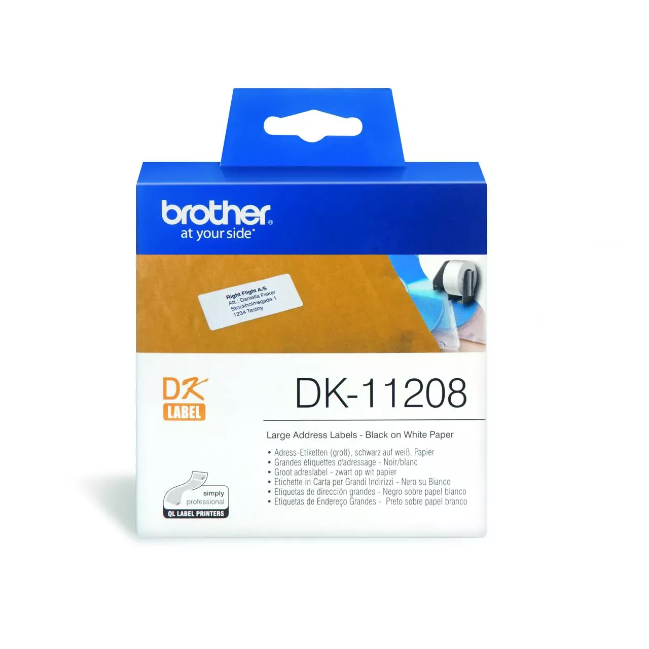 Brother DK11208 400 Large Address Labels 38mm x 90mm