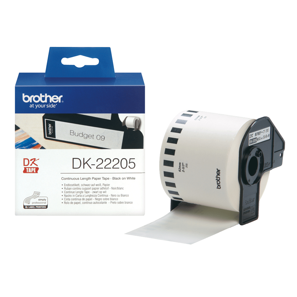 Brother DK22205 Continuous Length Paper Label Tape 62mm x 30.48m