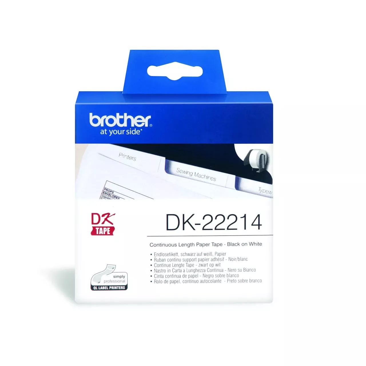 Brother DK22214 Continuous Length Paper Label Tape 12mm x 30.48m