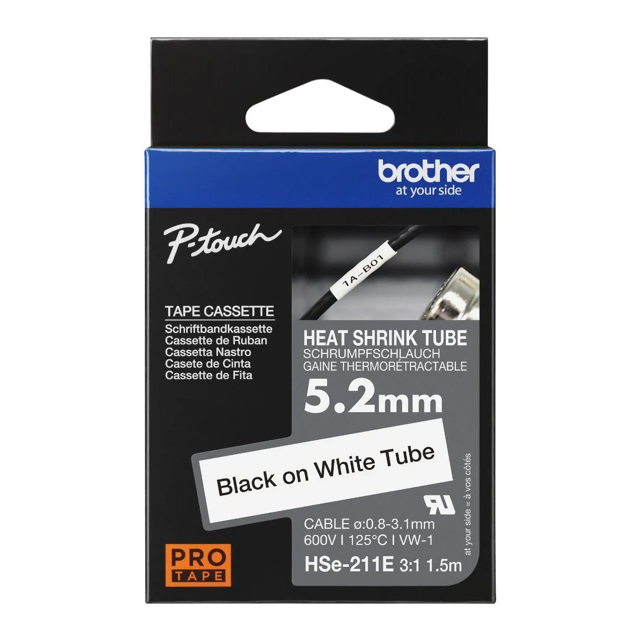 HSE211E 5.2MM b ON W HEAT SHRINK TAPE