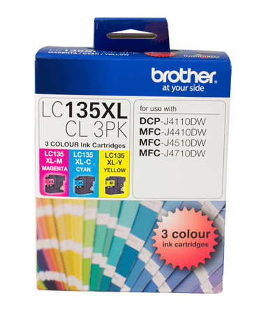 Brother LC135XLCL3PK CMY Colour High Yield Ink Cartridge (Triple Pack)