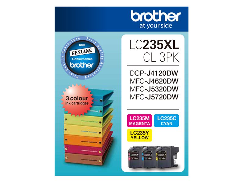 Brother LC235XLCL3PK CMY Colour High Yield Ink Cartridge (Triple Pack)