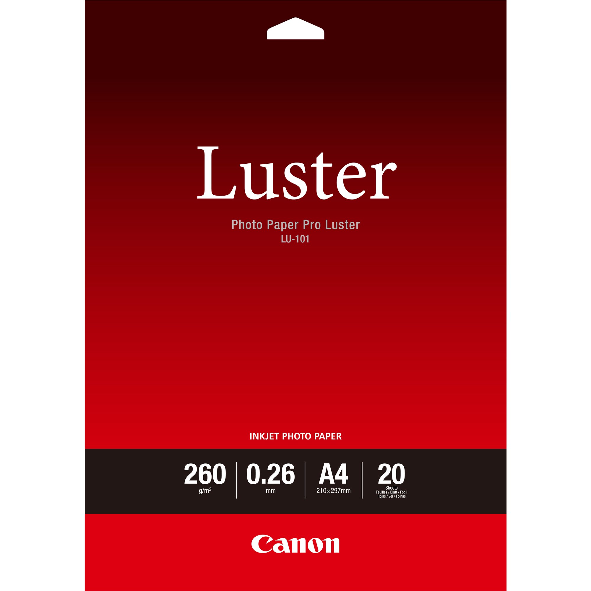 Canon LU-101 A4 Luster 260gsm Photo Paper Pro - 20 Sheets