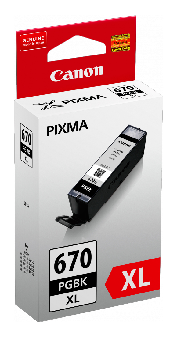 Canon PGI670XLBK Pigment Black High Yield Ink Cartridge