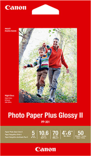 Canon PP-301 4x6 Glossy II 275gsm Photo Paper - 50 Sheets