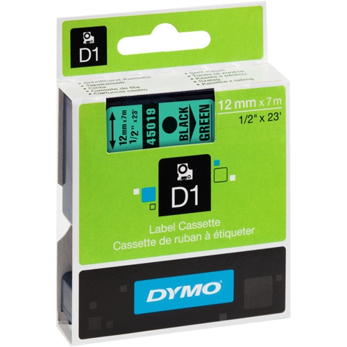 Dymo Blk on Grn 12mmx7m Tape