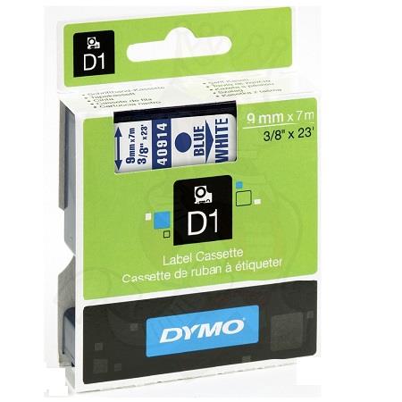 Dymo Blue on Wht 9mm x7m Tape