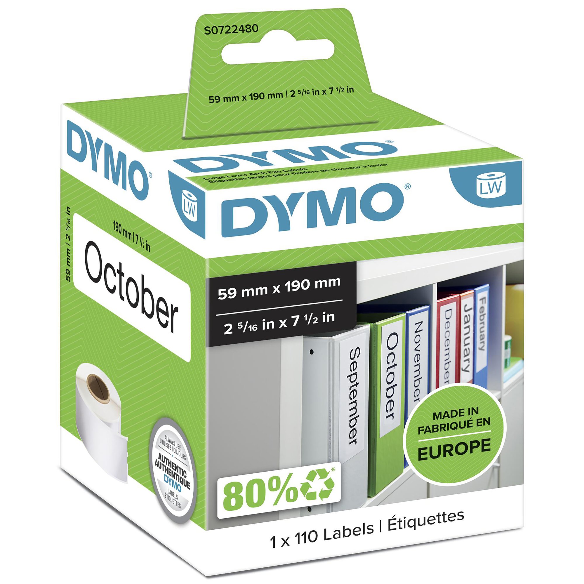Dymo LeverArch Label 59 x 190