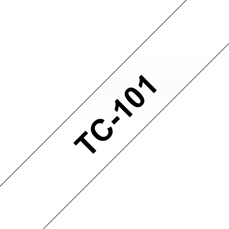 12MM BLK on Clear Tape