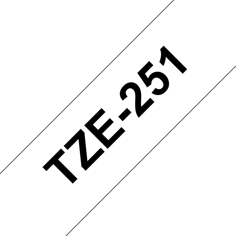 Brother TZe-251 24mm x 8m Black on White Tape