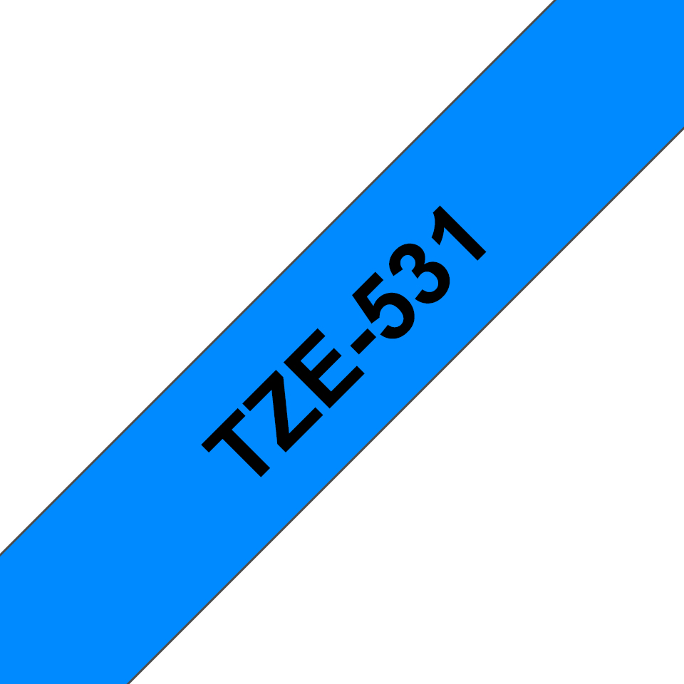 Brother TZe-531 12mm x 8m Black on Blue Tape