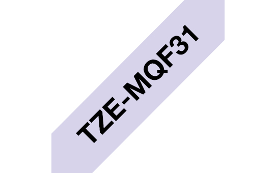 Brother TZe-MQF31 12mm x 4m Black on Pastel Purple Tape