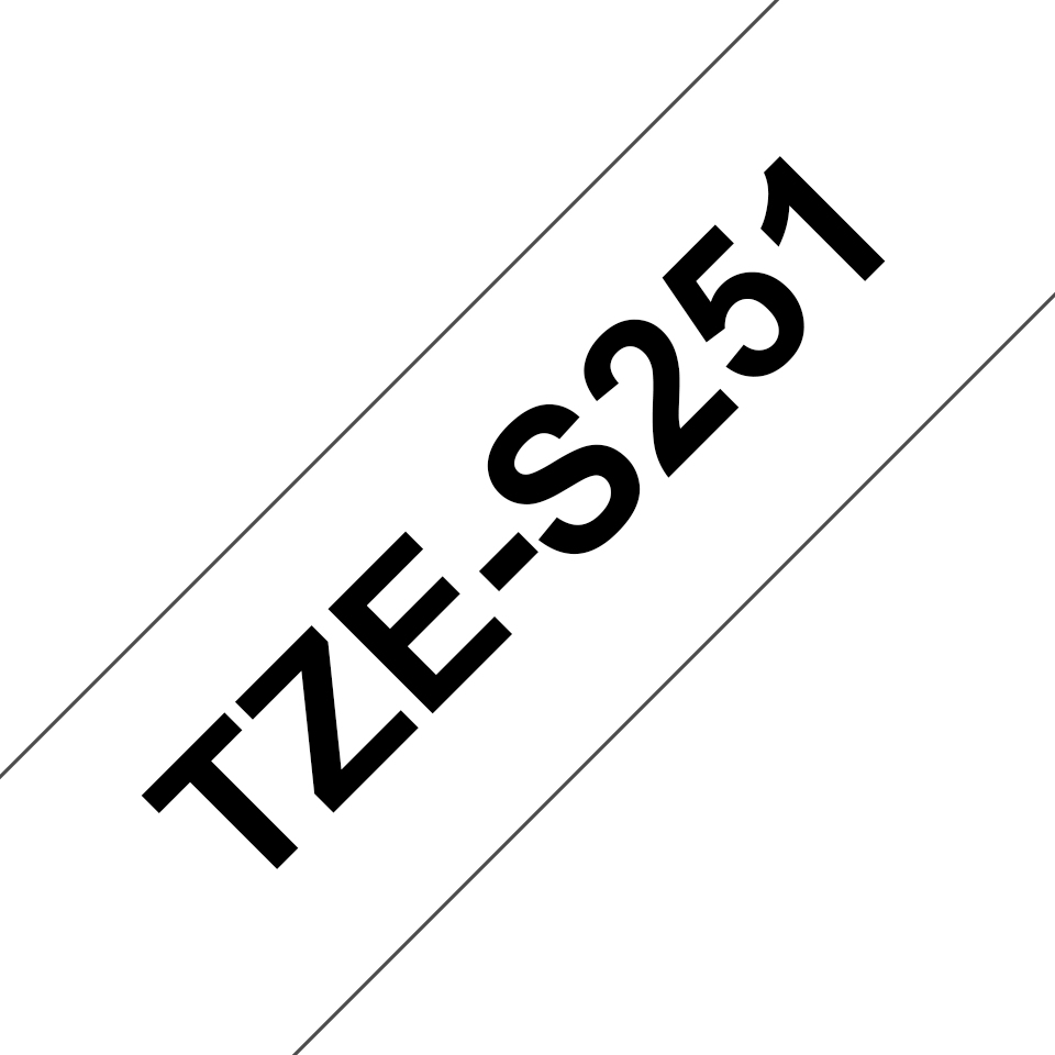 Brother TZe-S251 24mm x 8m Extra Strength Black on White Tape