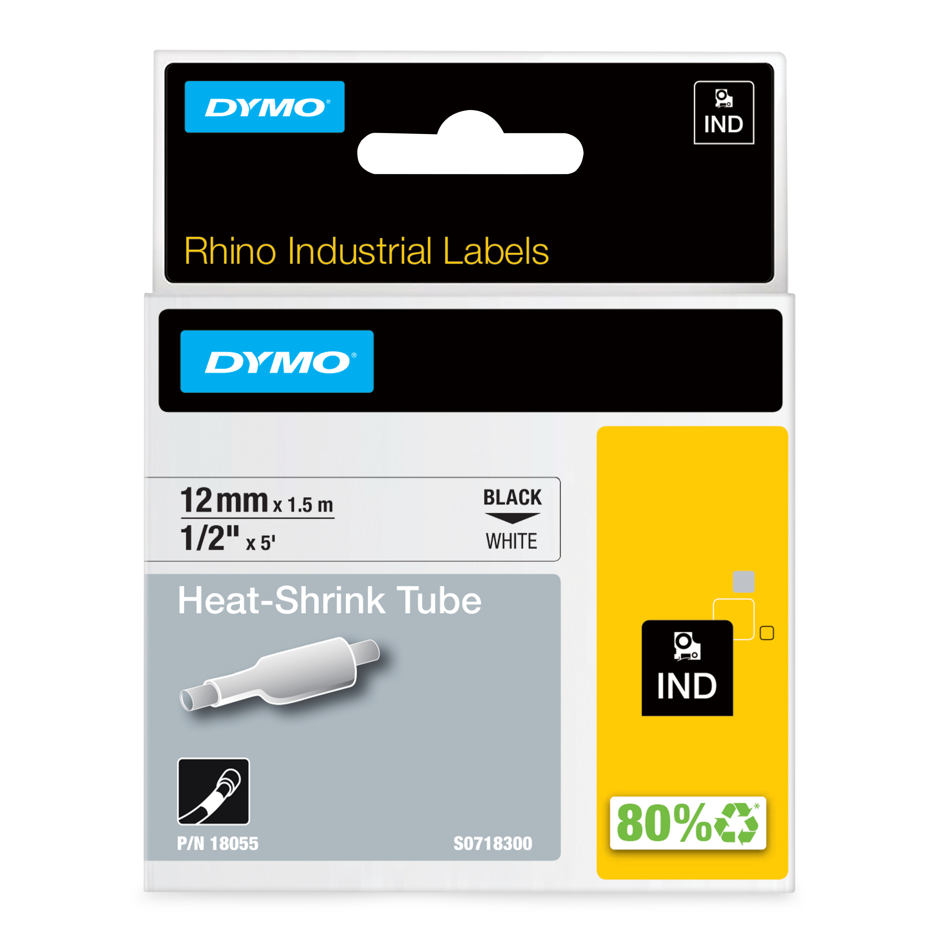 Dymo Rhno Tube Ht Shrk 12mm Wh