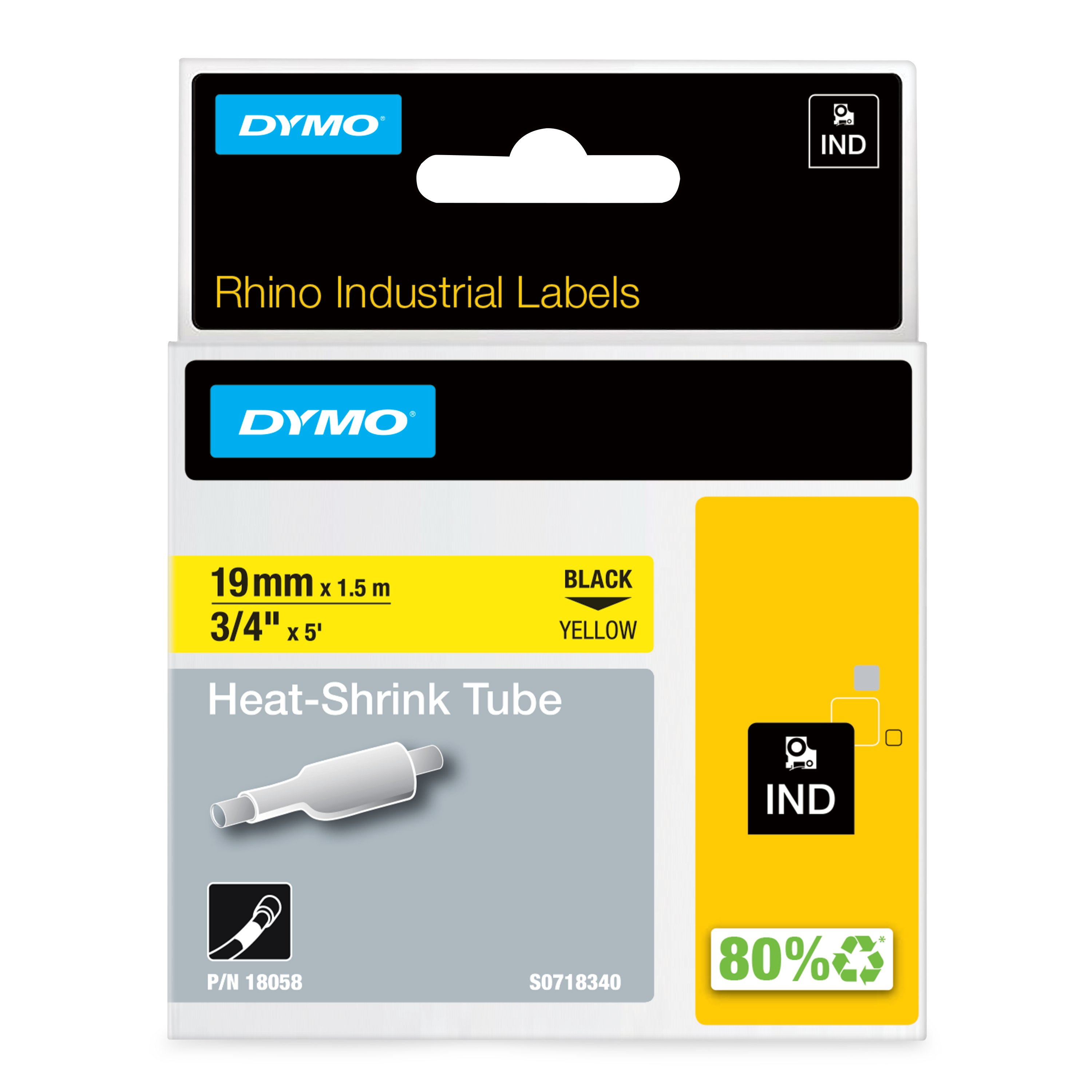 DYMO Rhino H/S Lbl 19mm Yellow
