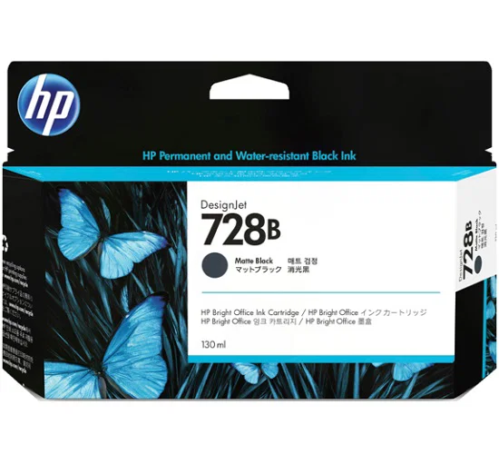 HP 728B 130ml Matte Black Ink Cartridge
