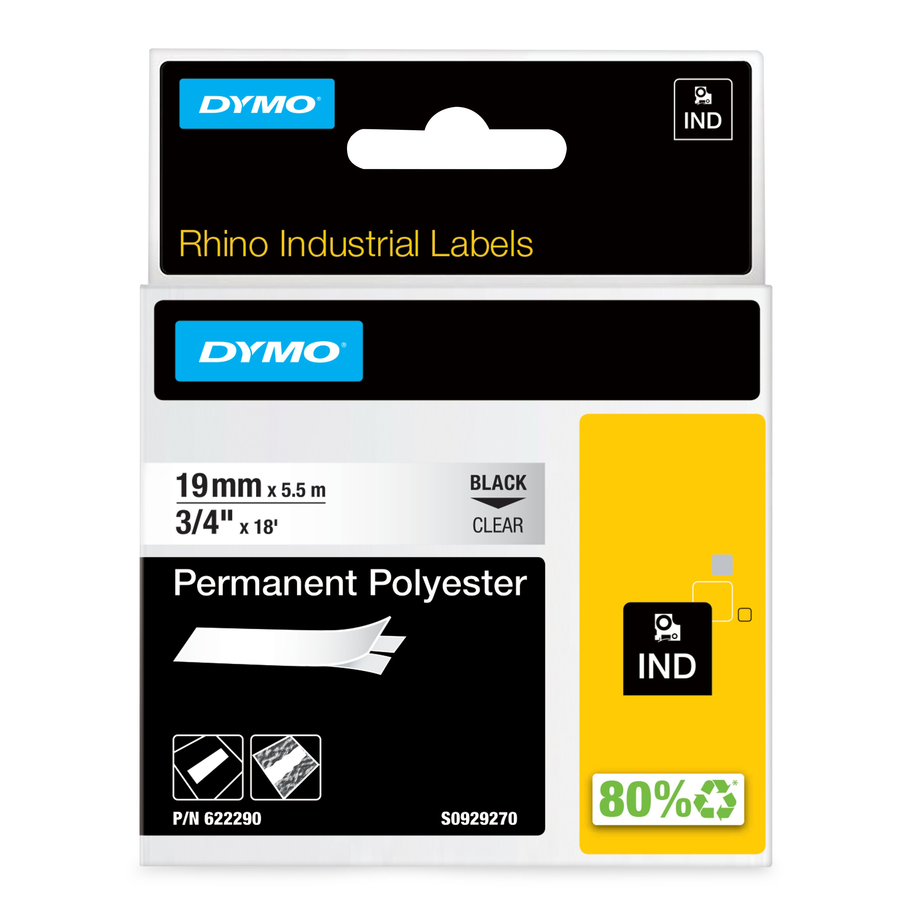 Dymo Rhino PermPoly 19mm Clear