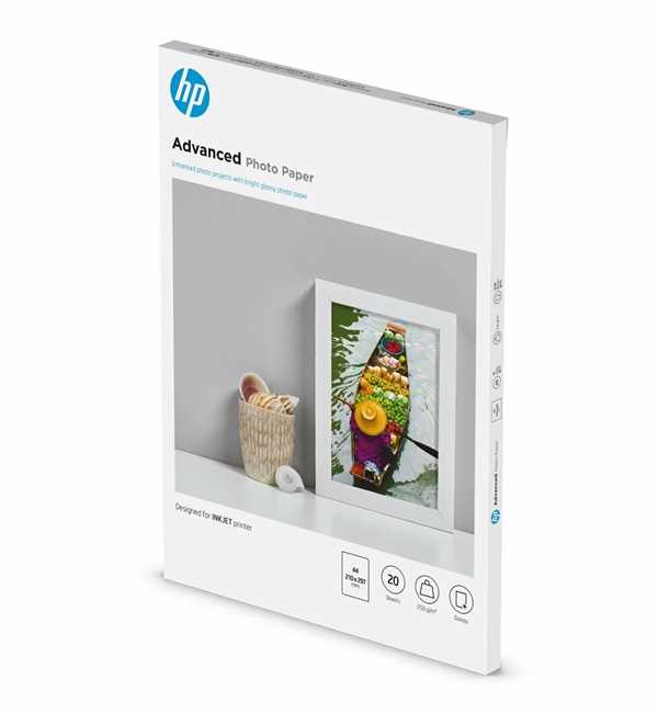 HP Advanced A4 Glossy 250gsm Photo Paper - 20 Sheets