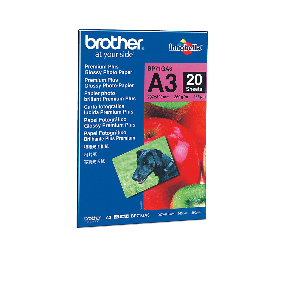 Brother BP71GA3 A3 Premium Glossy Photo Paper 260GSM 20 Sheets