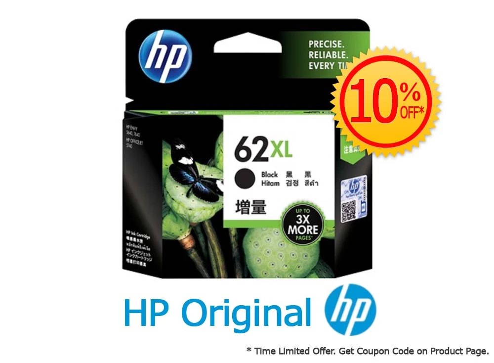 HP 62XL High Yield Black Ink Cartridge