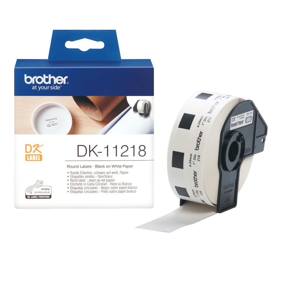 Brother DK11218 1000 Round Labels 24mm x 24mm