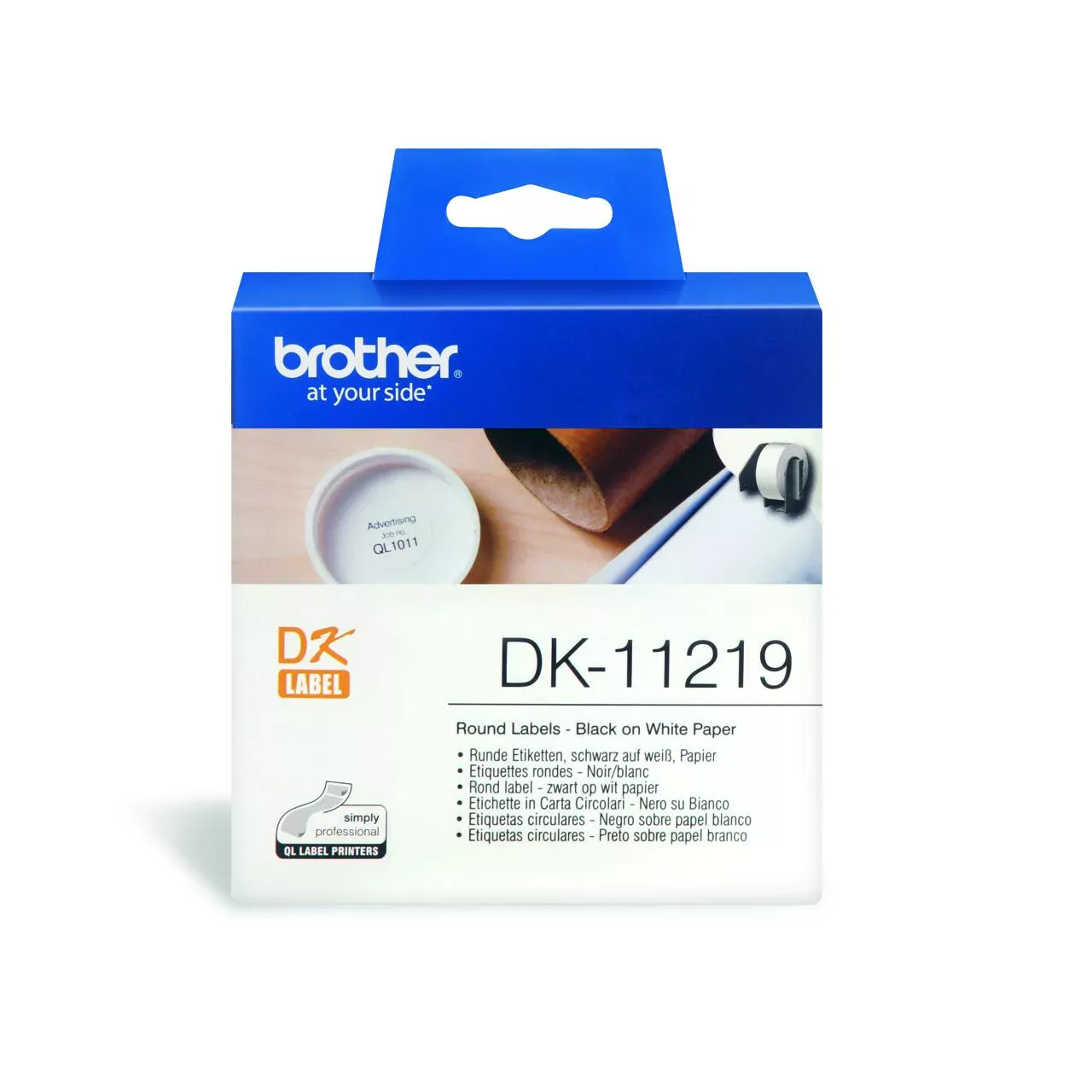 Brother DK11219 1200 Round Labels 12mm x 12mm
