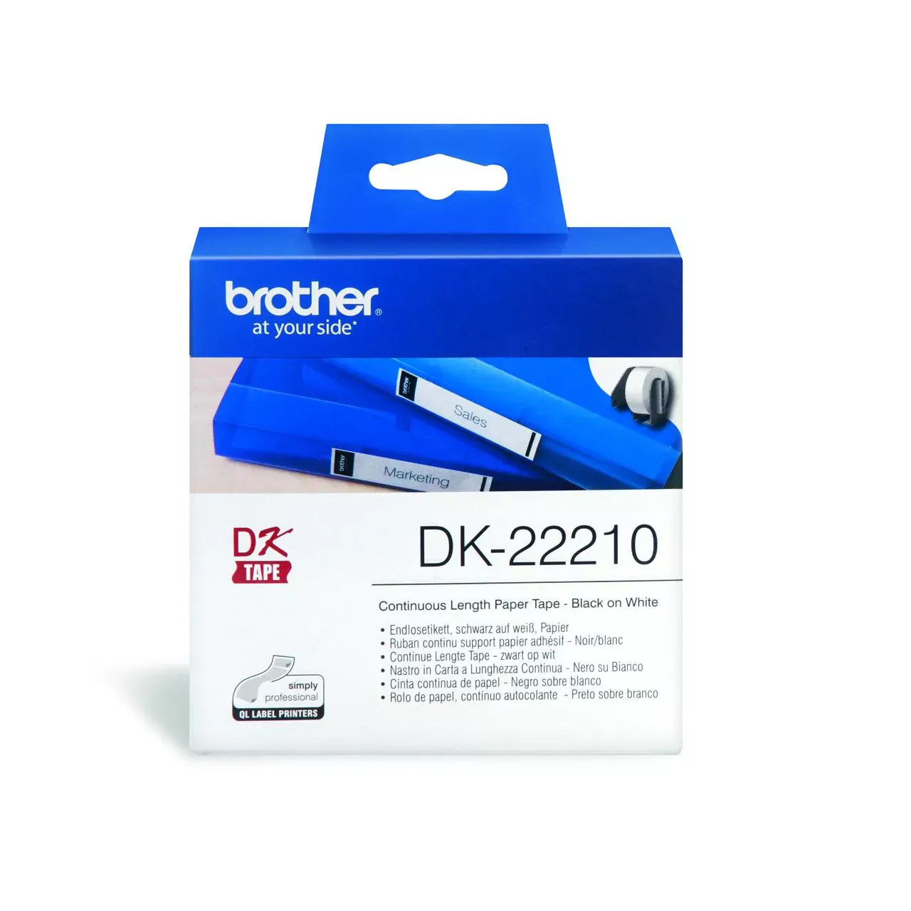 Brother DK22210 Continuous Length Paper Label Tape 29mm x 30.48m