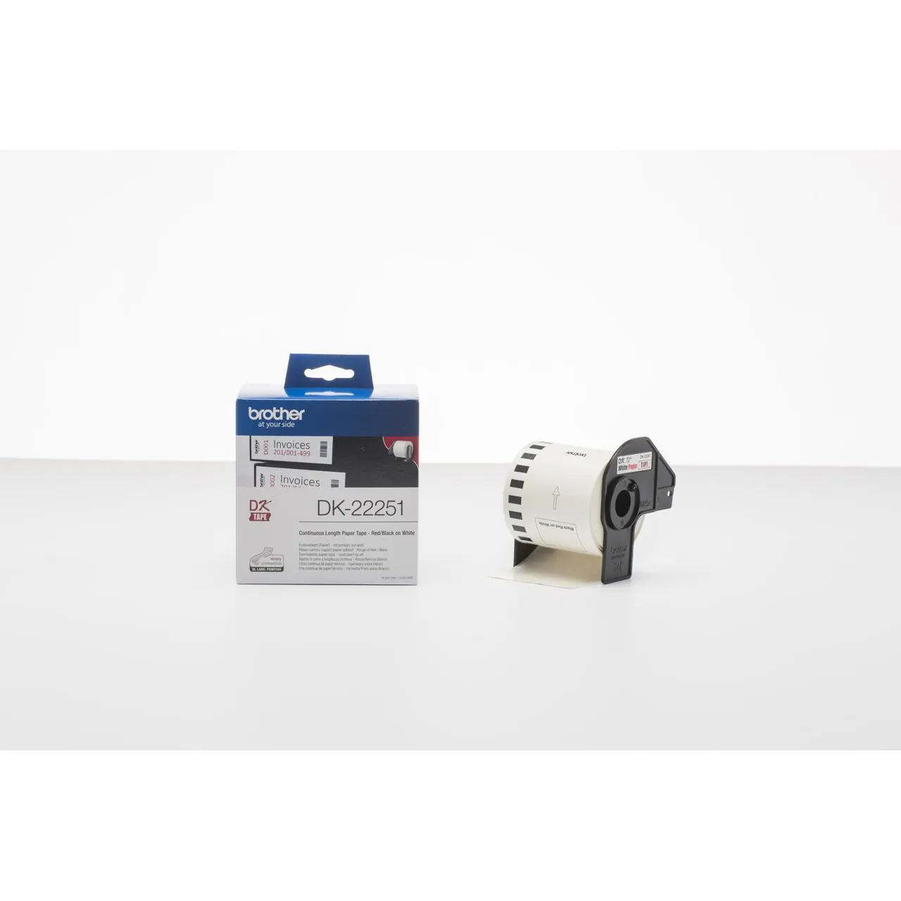 Brother DK22251 Continuous Length Paper Label Tape Red and Black