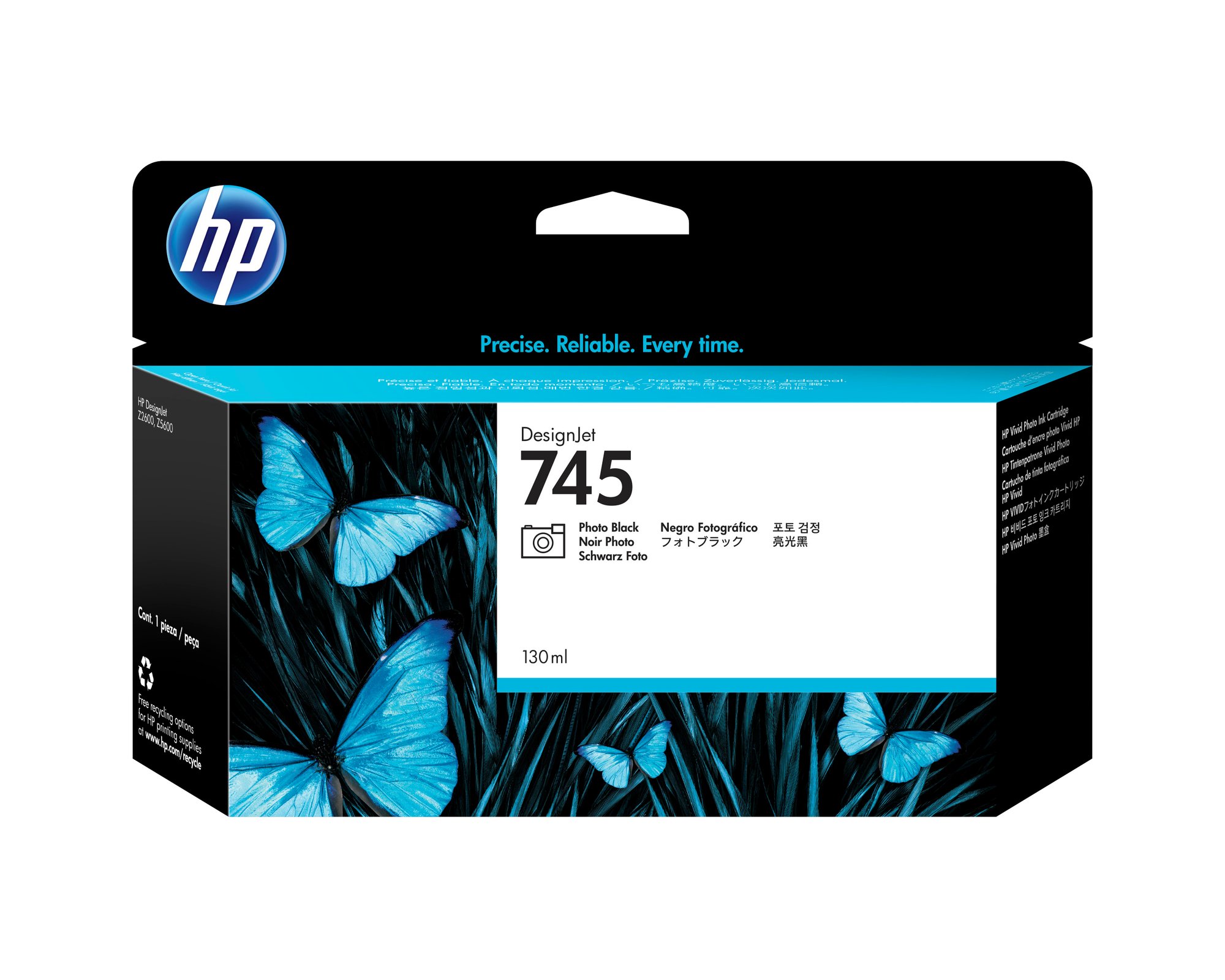 HP #745 130ml PhBlk Ink F9J98A