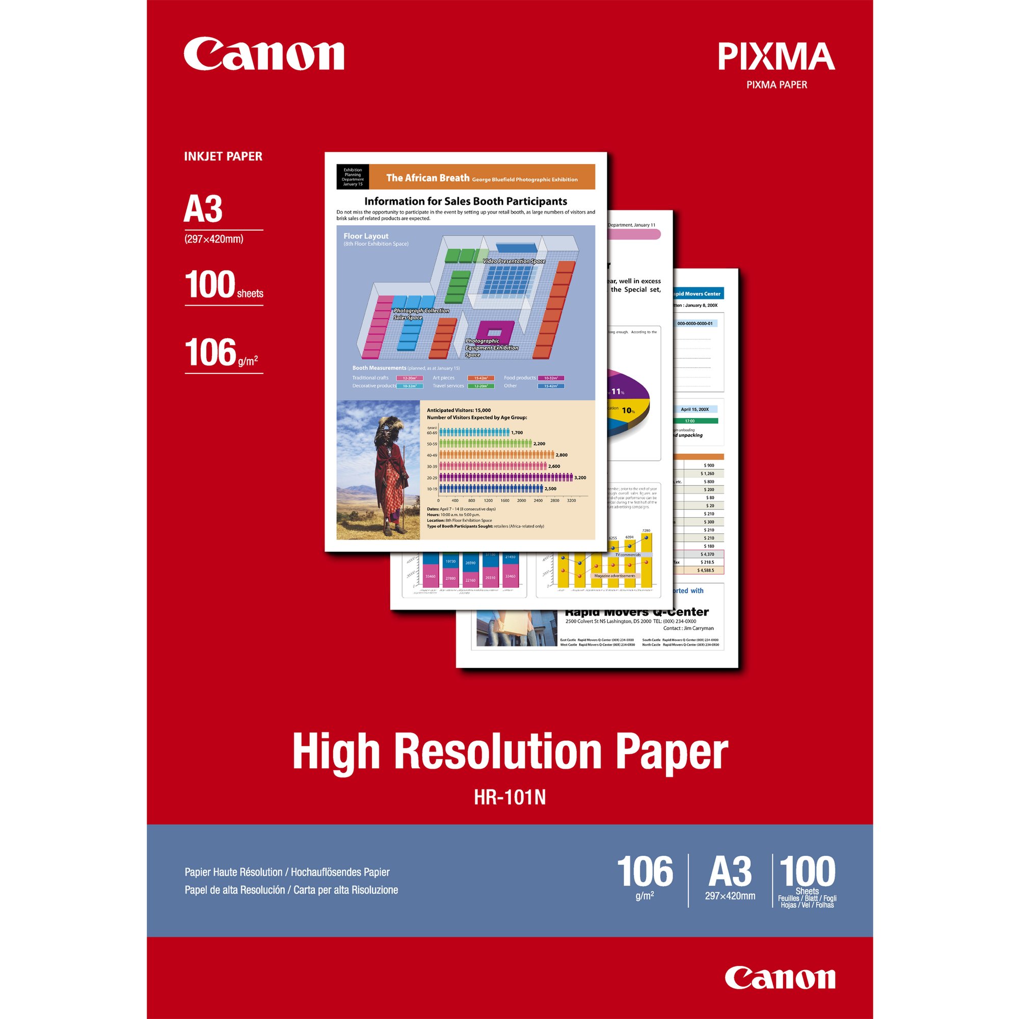 Canon HR-101N A4 High Resolution 106gsm Photo Paper - 200 Sheets