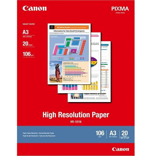 Canon HR-101 A3 High Resolution 110gsm Photo Paper - 20 Sheets