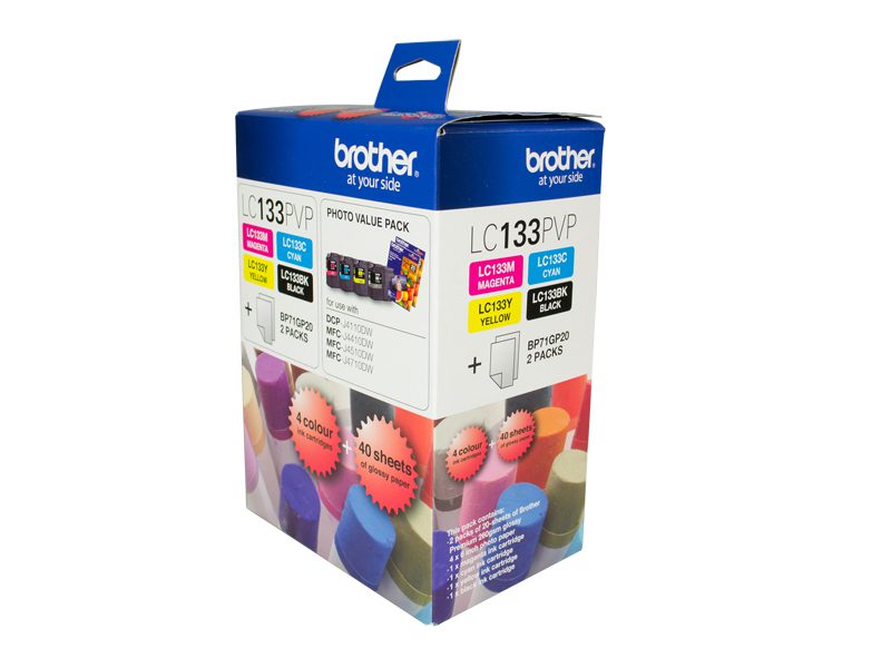 Brother LC133PVP Combo Pack with 40 Sheets of 6x4 Photo Paper