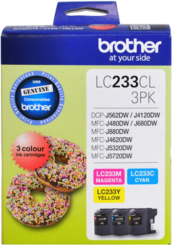Brother LC233CL3PK CMY Colour Ink Cartridges (Triple Pack)