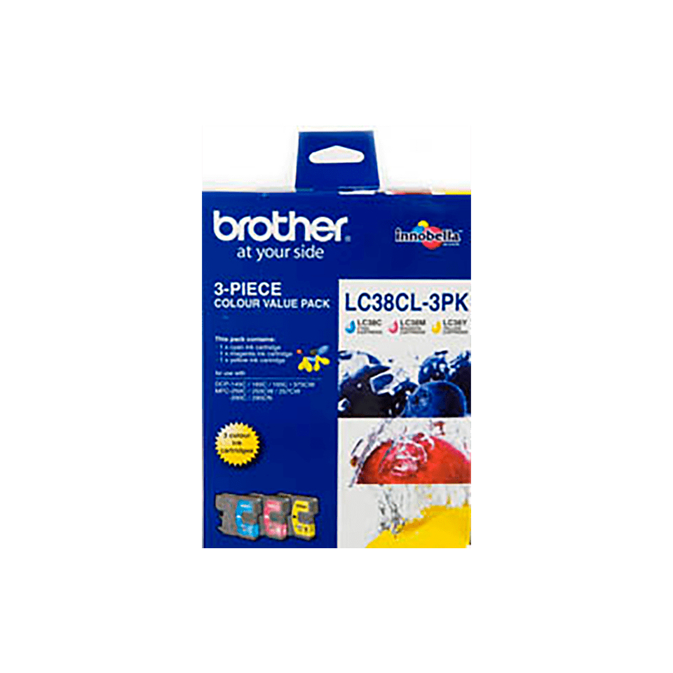 Brother LC38CL3PK CMY Colour Ink Cartridges (Triple Pack)