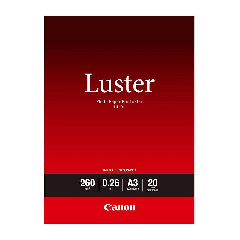 Canon LU-101 A3 Luster 260gsm Photo Paper Pro - 20 Sheets