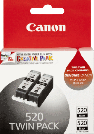 PGI520BK BLACK INK CARTRIDGE TWIN PACK
