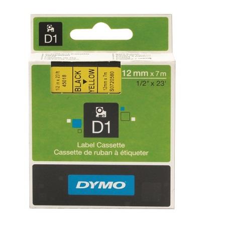 Dymo Blk on Yell 12mmx7m Tape