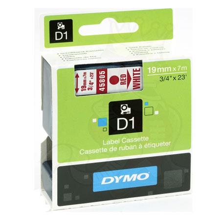Dymo Red on Wht 19mmx7m Tape
