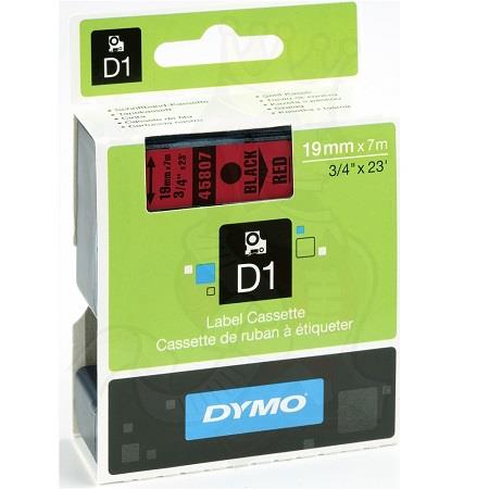 Dymo Blk on Red 19mmx7m Tape